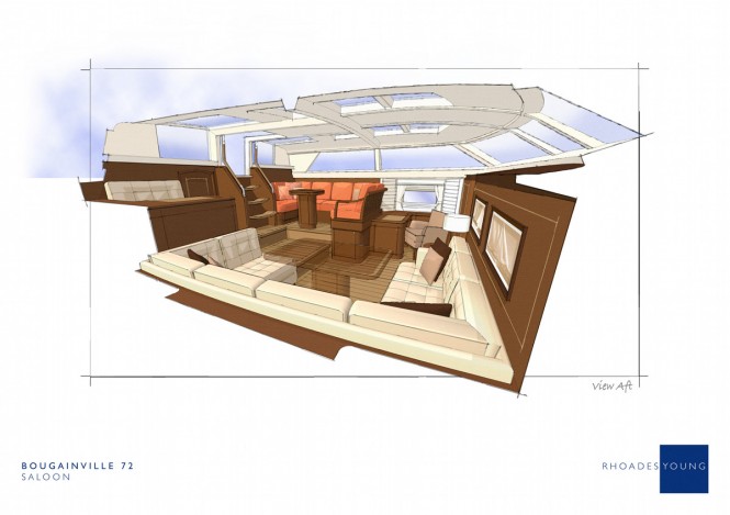 Sailing yacht Bougainville - Saloon Aft View