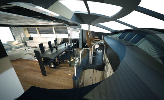 Sunseeker 101 Superyacht - Console & Dining