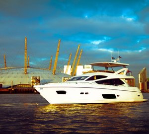Photo and filming opportunities for Sunseeker Manhattan 73 Yacht ahead of the 2013 Brit Awards