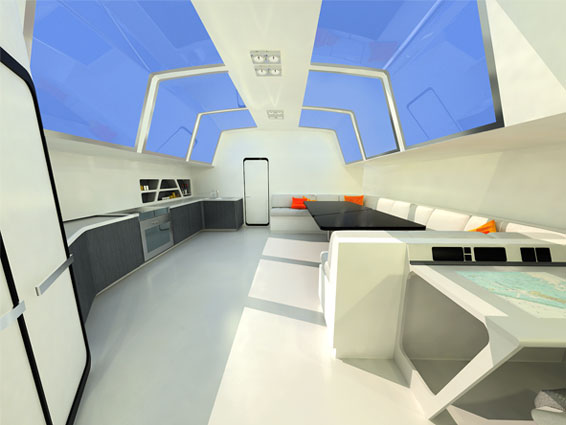Superyacht Airbender 100 project - interior of salon