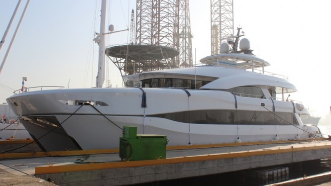 Superyacht Quaranta for Curvelle being launched by Logos Marine