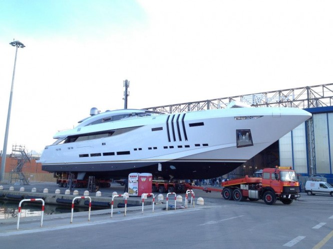 Vellmari superyacht on the day of her launch - Image courtesy of Rossinavi