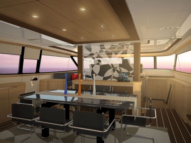 100 Motor Yacht Concept Design - Dining 100 Motor Yacht Concept Design - Dining