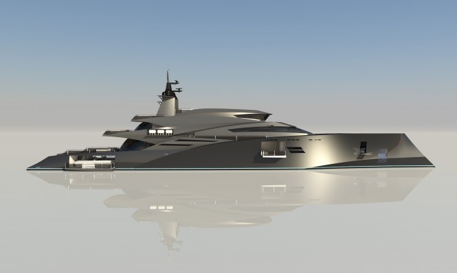 245ft mega yacht Elementum concept by Christopher Seymour Designs