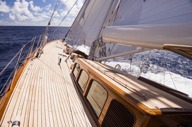 Royal Huisman Sailing Yacht Pumula - Photo by Cory Silken