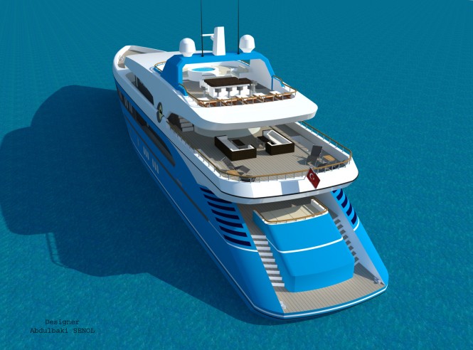 55m Senol Sport Superyacht Design - aft view 55m Senol Sport Superyacht Design - aft view