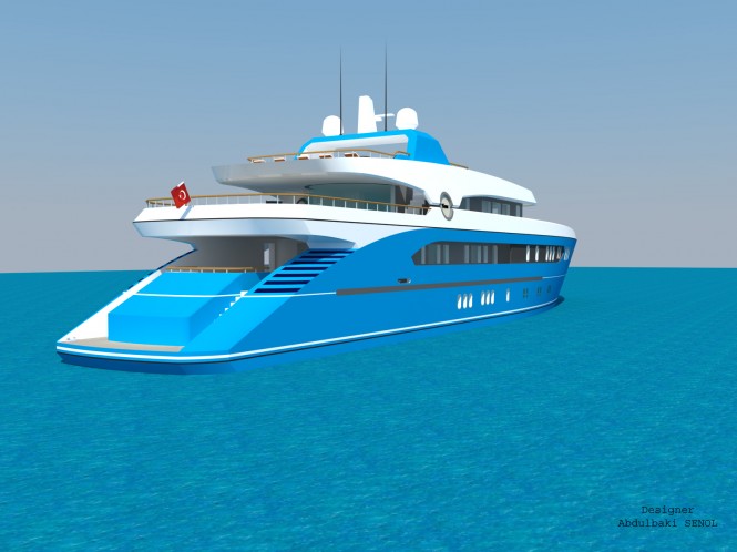 55m Senol Sport Yacht Design - aft view 55m Senol Sport Yacht Design - aft view