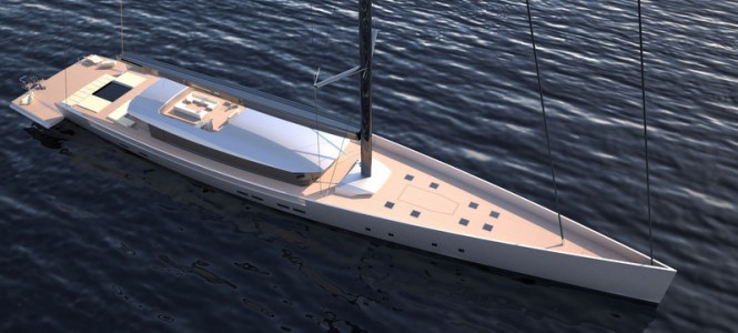 60m Van Geest OPEN Yacht Concept - view from above