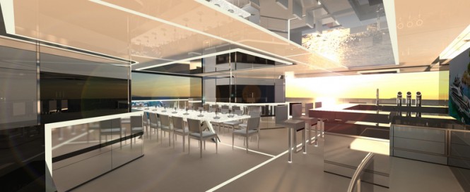 62m H2 Yacht Design - dining area