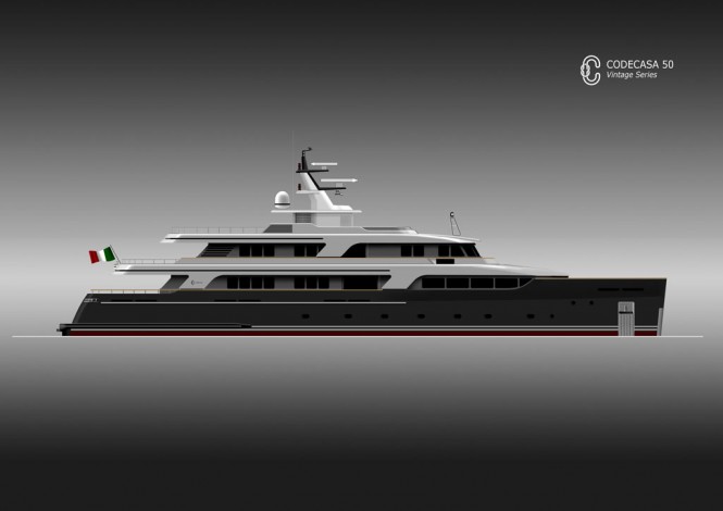 Codecasa 50 Vintage Series superyacht Hull C 121 under construction