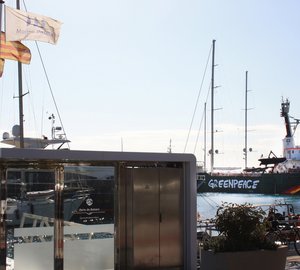 Guided visit to 50m Greenpeace expedition yacht ARCTIC SUNRISE for employees of Marina Palma Cuarentena