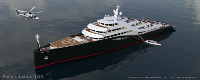 Helicopter pad - Esprit Large yacht by Mauro Sculli