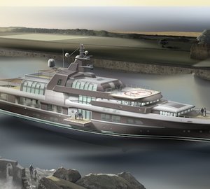 72m motor yacht OCEAN ATRIUM design concept by LP Design Ltd UK