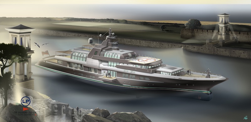 LP Design created 72m Ocean Atrium superyacht concept - Render