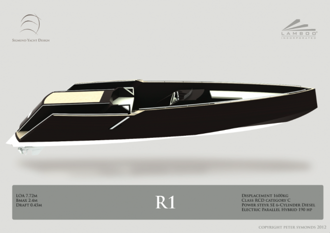 Lamboo R1 yacht tender designed by Peter Symonds from Sigmund Yacht Design - Credit Peter Symonds 2012