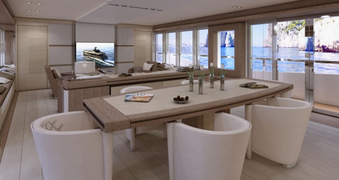 Luxury yacht Columbus Sport 130 Hybrid - Main Saloon