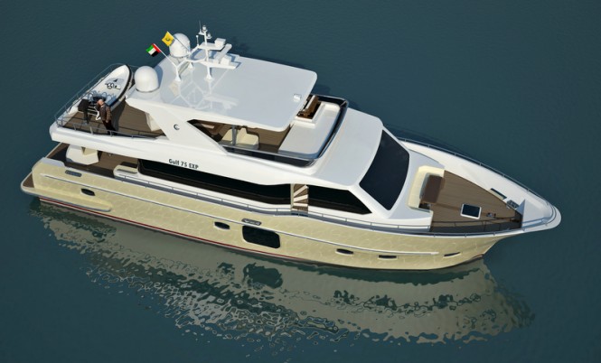 Luxury yacht Gulf 75 Exp design - view from above