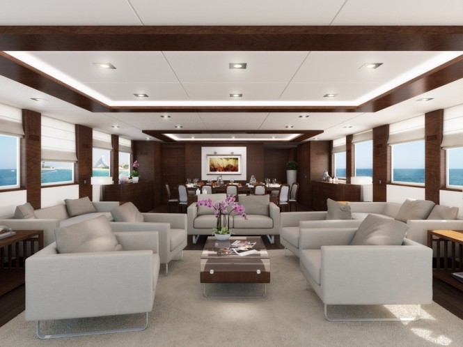 Luxury yacht Majesty 155 - Main Saloon