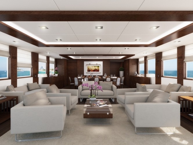 Luxury yacht Majesty 155 - Main Saloon