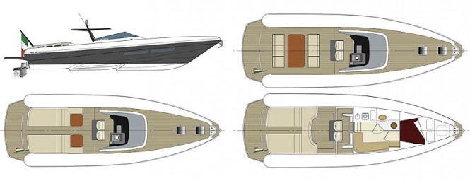 MX-14 classic yacht tender - Layout MX-14 classic yacht tender - Layout