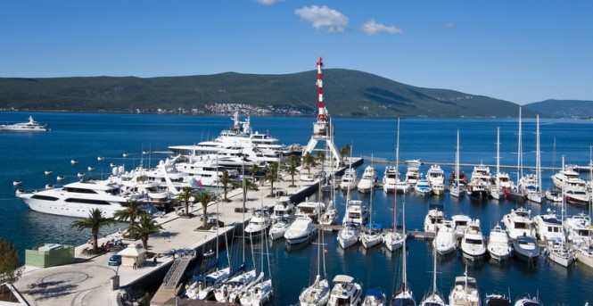 Porto Montenegro Superyacht Marina situated in a beautiful Mediterranean yacht charter destination - Montenegro