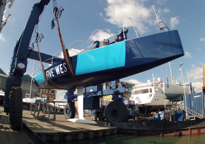 Re-launch of the newly refitted TP52 5 WEST Yacht at Endeavour Quay
