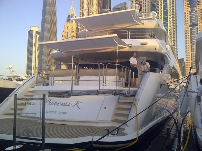 Sunseeker 40M Yacht Princess K on display at Dubai Boat Show 2013