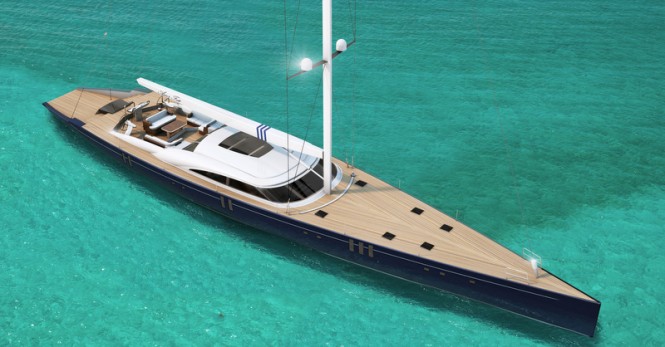 Superyacht Amor Fati concept - view from above