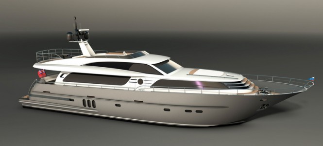 26m motor yacht Continental III in stardust silver
