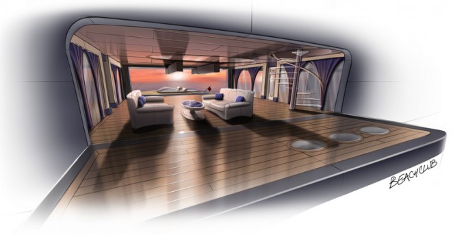 50m explorer yacht Summer concept - Beach Club