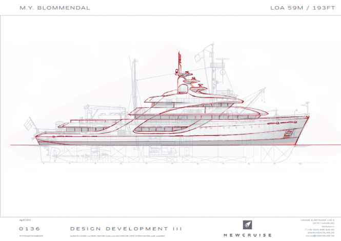 59m survey vessel conversion project by Newcruise for ICON Yacht Design Challenge
