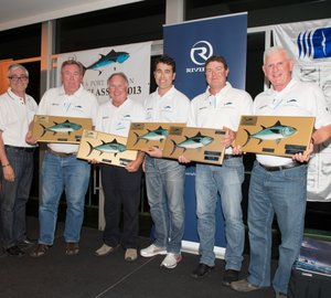 Riviera 70 Enclosed Flybridge Yacht C'WORLD wins trophy for Champion Boat at 2013 Riviera Port Lincoln Tuna Classic