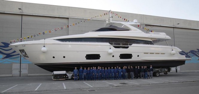 Ferretti 960 Yacht at launch - Image courtesy of Ferretti Yachts