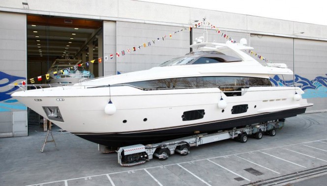 Ferretti 960 yacht launch - Image courtesy of Ferretti Group