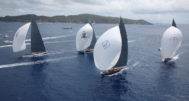 Four Dykstra designed J-Class yachts at St Barths Bucket 2013