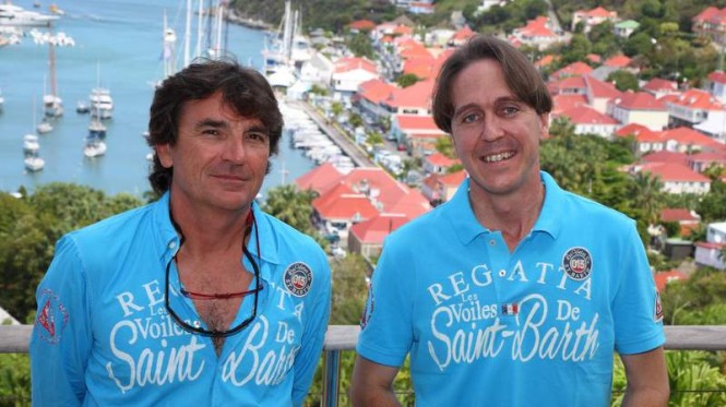 François Paul Tolède, Organisation Director and Nils Dufau, VP of the Collectivity of Saint Barth and President of the Tourism Committee  © Tim Wright / Les Voiles de St Barth 