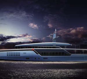Latest 70m mega yacht ASCHERA concept by motion code: blue