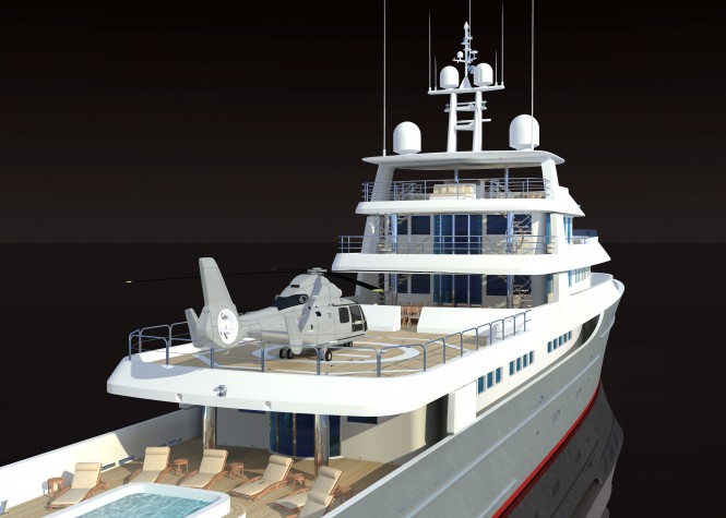 Luxury superyacht Commuter 230 design - aft view