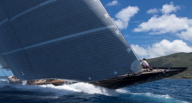 Luxury yacht Hanuman with mast by Rondal competing in St Barths Bucket 2013