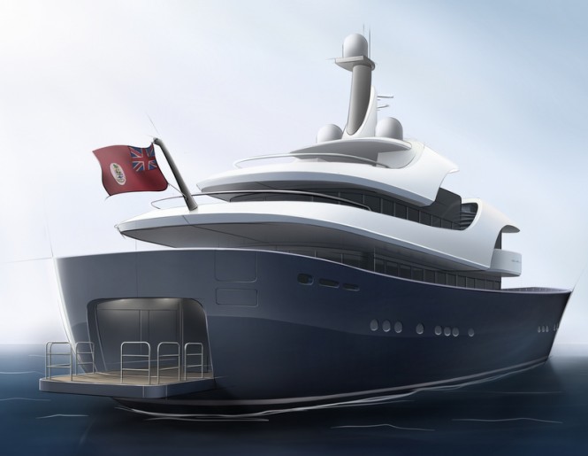 Luxury yacht Summer design - aft view