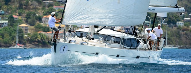 Luxury yachts by Oyster competing in the 2013 Oyster Regatta Grenada - Photo by Mike Jones