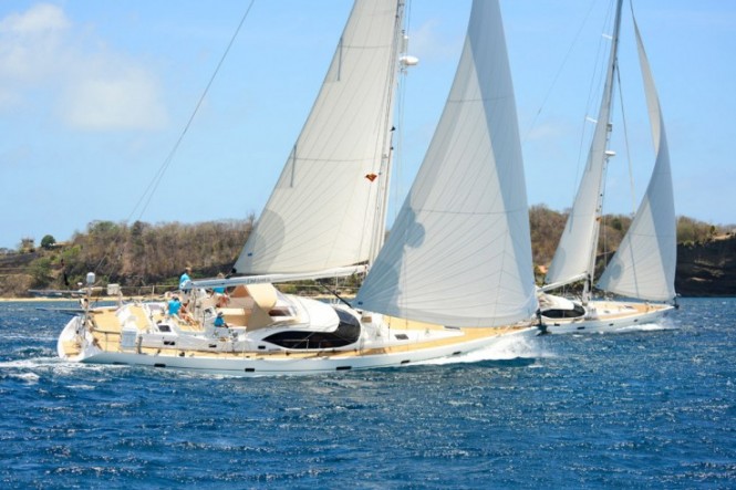 Luxury yachts by Oyster competing in the Oyster Caribbean Regatta 2013