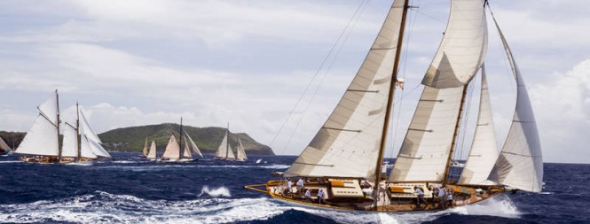 Luxury yachts competing in the 26th Antigua Classic Yacht Regatta