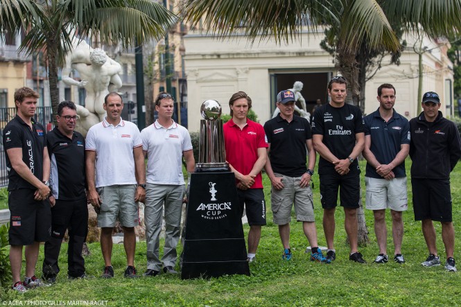 The skippers with the ACWS trophy