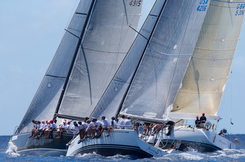 Spinnaker 1 Class Defiance, Arethusa and Music racing at Les Voiles de Saint Barth© Les Voiles de Saint Barth / Christophe Jouany