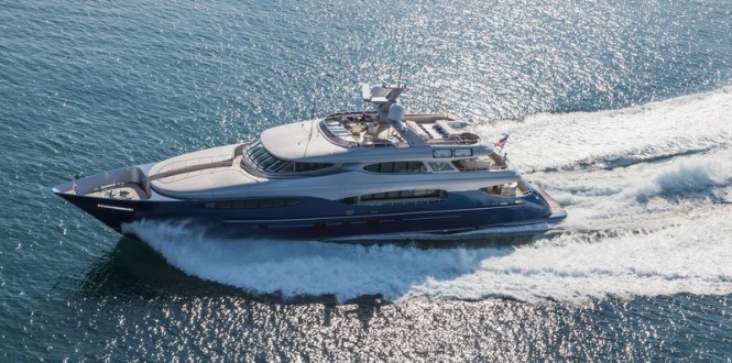 46m superyacht Vulcan - side view