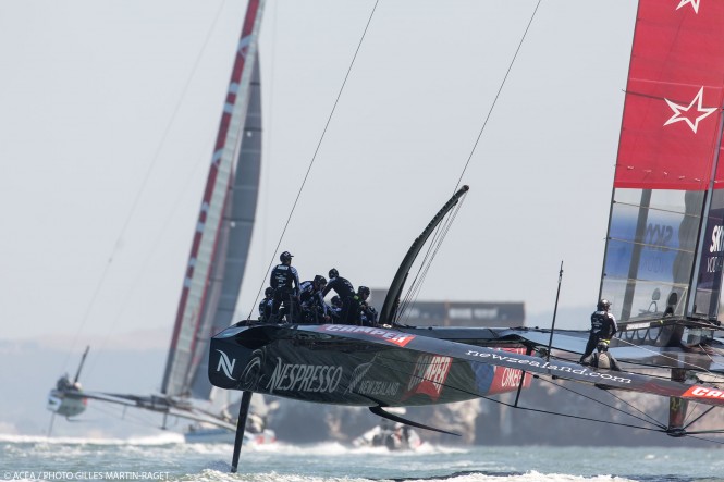 AC72 yachts in the San Francisco Bay