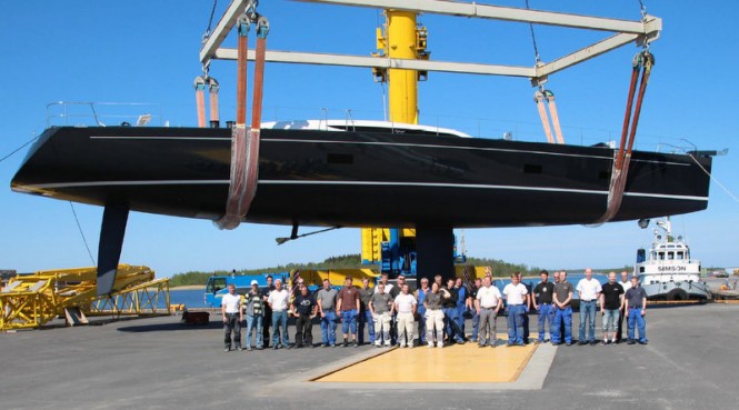 Baltic 107 superyacht Inukshuk at launch