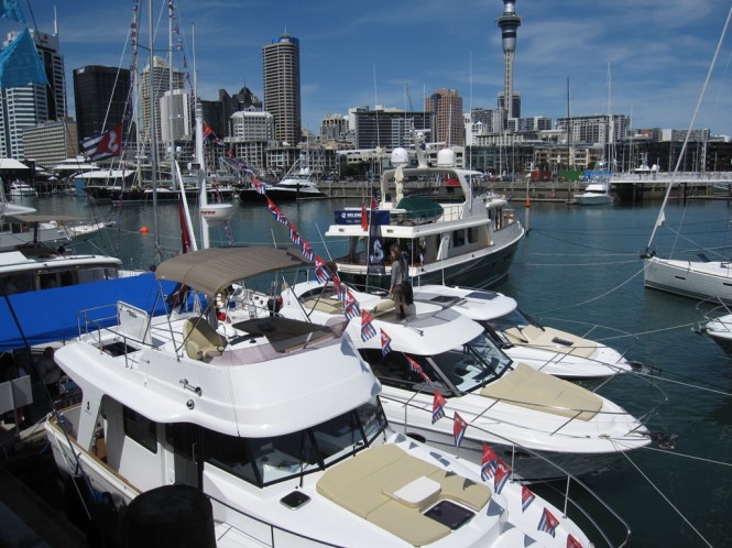 Beneteau and Selene motor yachts on display at Auckland On Water Boat Show