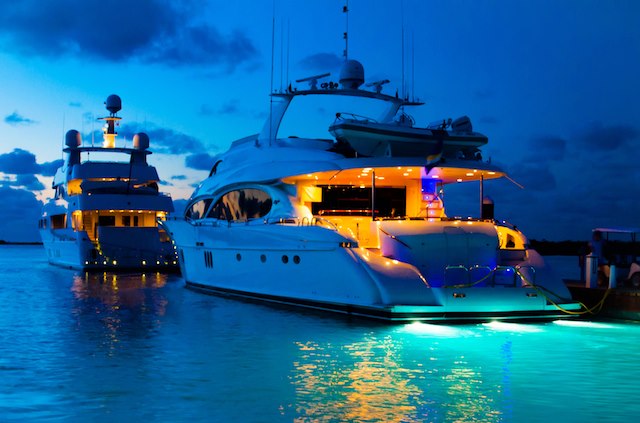 Blue Haven Marina by night